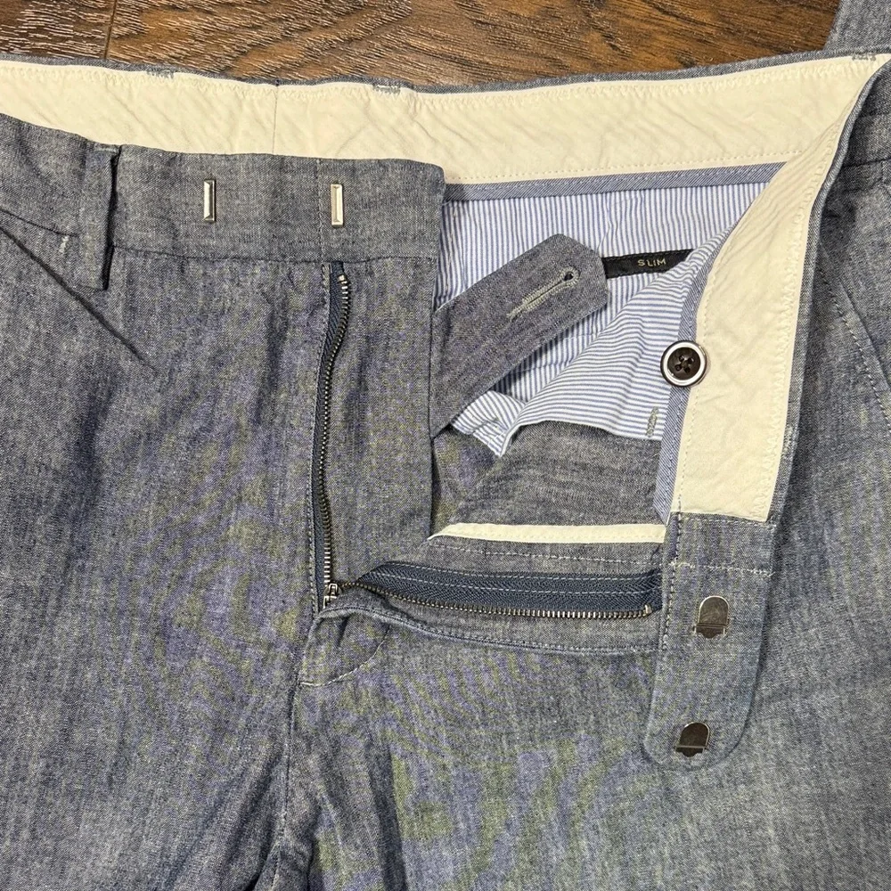 J. Crew Men's Bowery Chambray A Cone Denim Trousers